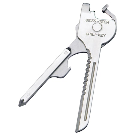 Prime-Line Polished SS 6-in-1 Key Ring Multitool with Screwdrivers, Pliers, Wire ST66676